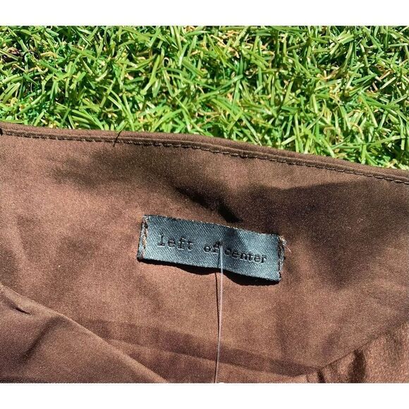 LEFT OF CENTER ANTHROPOLOGIE Brown black pocket pleated A-LINE SKIRT sz 4 - Picture 2 of 6